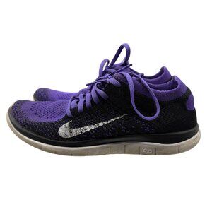 Nike Free RN Flyknit 4.0 Running Shoes Purple/Black Women's Size 7